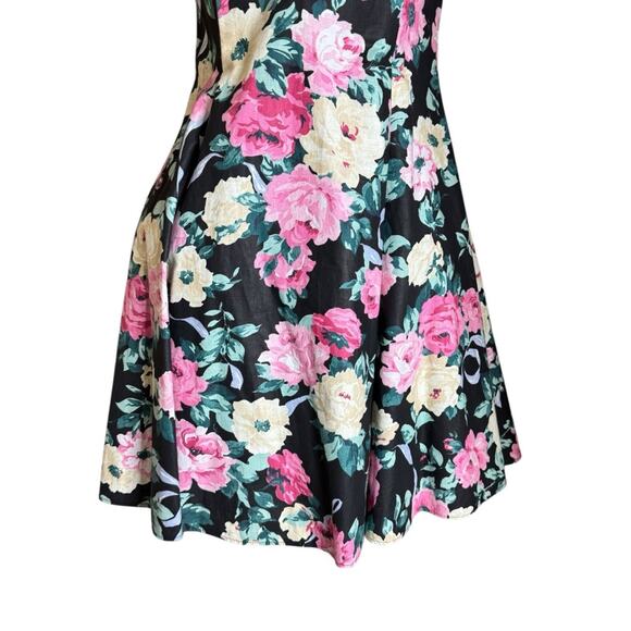 Vintage Jessica McClintock Gunne Sax Floral Bow Detail A-Line Dress Tulle Bottom - Picture 4 of 13
